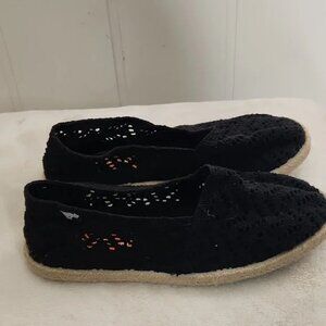 Rocket Dog black crochet mesh espadrilles/flats/sandals size 8